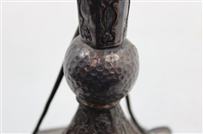 Ornate Golfing Cherubs with Crossed Clubs and Dimple Golf Ball at Base Thin Vase