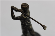 Post Swing Golfer Lid on Large Stein Plinth w/Enameled Club/Bag