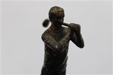Post Swing Golfer Lid on Large Stein Plinth w/Enameled Club/Bag