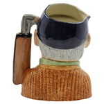 c.1970 Royal Doulton Large Ceramic Golfer Mug with Golf Clubs & Golf Bag