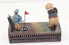 Classic Iron Birdie Putt with Golfer & Caddy Coin Bank