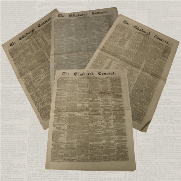 Four (4) 1873 The Edinburgh Evening Courant Newspapers w/Various Golf Content
