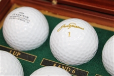 Jack Nicklaus '20 Major Victories Collection' Golf Balls in Original Wood Box w/Titles & Summary