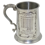 St. Andrews 'The Old Course' Course Layout/Scorecard Pewter Golf Tankard - Made in England
