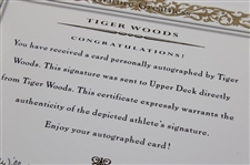 Tiger Woods Signed 2005 SP Signature of Greatness Ltd Ed #9/10 8x10 Card