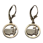 Masters Tournament Logo Sterling Silver Map Earrings in Original Bag & Box