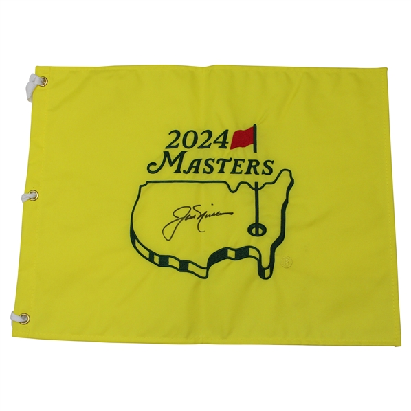 Jack Nicklaus Signed 2024 Masters Tournament Embroidered Flag JSA ALOA