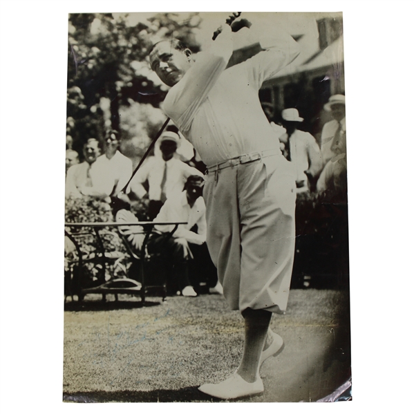 Walter Hagen Signed Large Oversize Original B&W Post Swing Photo to My Only Friend Joe Kirkwood JSA ALOA