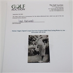 Walter Hagen Signed Large Oversize Original B&W Post Swing Photo to 'My Only Friend' Joe Kirkwood JSA ALOA