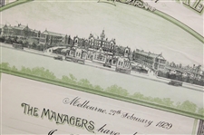 1929 Joe Kirkwood Elected Alfred Hospital Honorary Life Governor Certificate - Melbourne