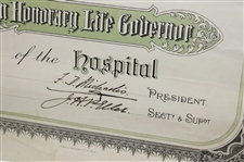1929 Joe Kirkwood Elected Alfred Hospital Honorary Life Governor Certificate - Melbourne