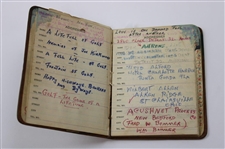 Joe Kirkwood's Brown Leather Address Book w/Bobby Jones & Ben Hogan