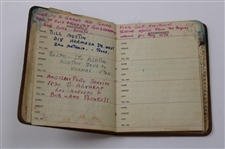 Joe Kirkwood's Brown Leather Address Book w/Bobby Jones & Ben Hogan