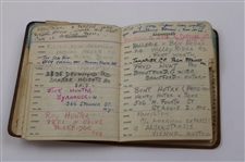 Joe Kirkwood's Brown Leather Address Book w/Bobby Jones & Ben Hogan