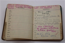 Joe Kirkwood's Brown Leather Address Book w/Bobby Jones & Ben Hogan
