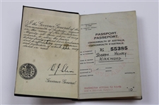 Joe Kirkwood Sr's c.1954 Stamped & Used Australian Passport w/ Photo