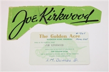 Four (4) Joe Kirkwood Exhibition Advertising Pieces & Joe Kirkwood's Golden Acre Land Ownership Card