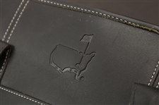 Masters Tournament Logo Black Leather Laptop Bag