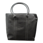 Masters Tournament Logo Black Leather Laptop Bag