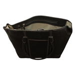 Masters Tournament Logo Black Leather Laptop Bag