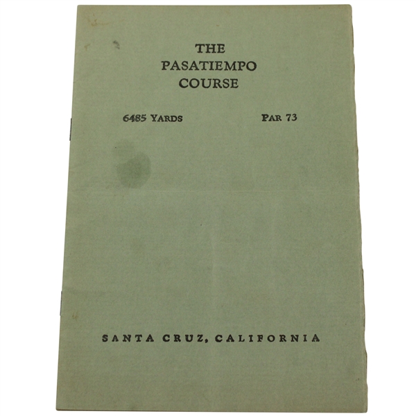 The Pasatiempo Course Santa Cruz, California Hole Layouts Guide/Booklet