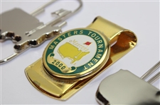 2000 Masters Tournament Gold Tone Clip w/Two (2) Masters Silver Tone Logo Clips