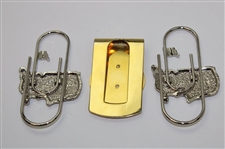 2000 Masters Tournament Gold Tone Clip w/Two (2) Masters Silver Tone Logo Clips