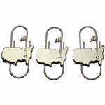 Three (3) Masters Silver Tone Logo Clips