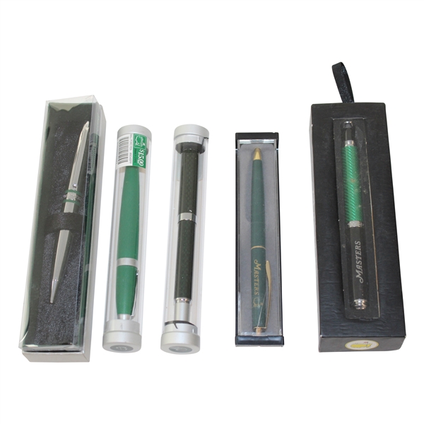 Five (5) Various Masters Tournament Ball Point Pens