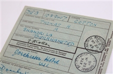 Henry Cotton's Signed 1943-47 British National Registration Identification Card w/Stamps