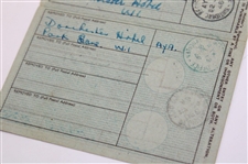 Henry Cotton's Signed 1943-47 British National Registration Identification Card w/Stamps