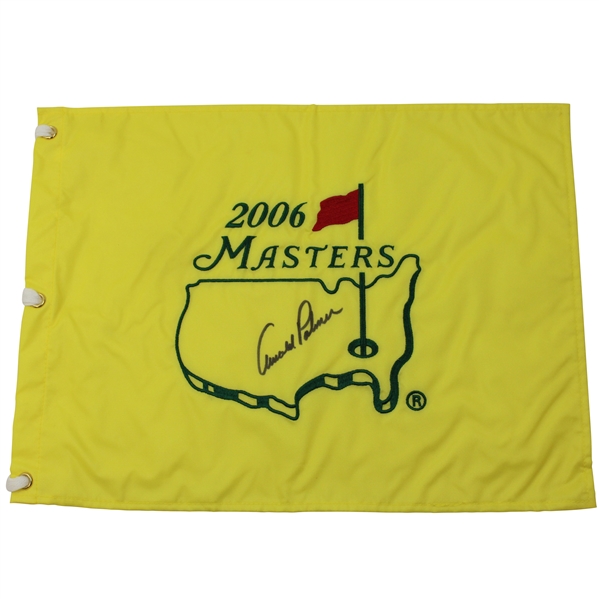 Arnold Palmer Signed 2006 Masters Tournament Embroidered Flag JSA ALOA