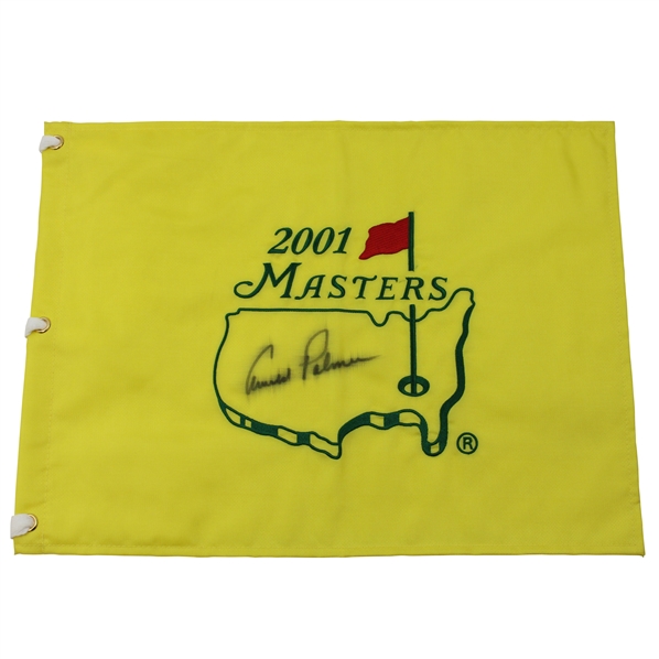 Arnold Palmer Signed 2001 Masters Tournament Embroidered Flag JSA ALOA