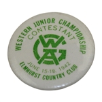 1942 WGA Western Junior Championship at Elmhurst CC Contestant Badge
