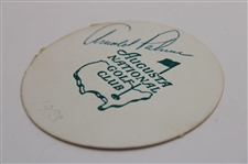 Arnold Palmer Signed c.1973 Classic Augusta National Golf Club Coaster JSA ALOA