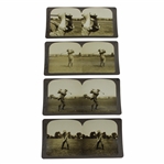 Four (4) Vintage Harry Vardon Bay State Publishing Golf Stereocards #393, #396, #412 & #519