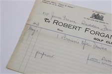 1913 Robert Forgan & Son Invoice for Brassie Splice (Neck) Driver