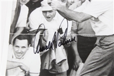 Arnold Palmer Signed B & W Follow Through Photo JSA ALOA