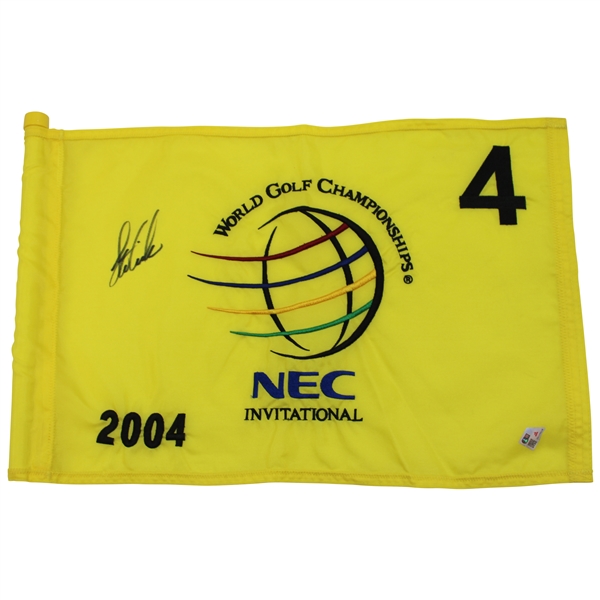 Stewart Cink Signed 2004 NEC WGC Championship Used Hole #4 Flag w/COA & JSA ALOA