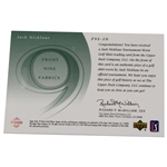 Jack Nicklaus Signed 2002 Upper Deck Front 9 Fabrics Used Shirt Card JSA ALOA