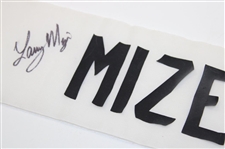 Larry Mize Signed Caddie Bib Nameplate PSA #X54943