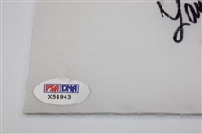 Larry Mize Signed Caddie Bib Nameplate PSA #X54943