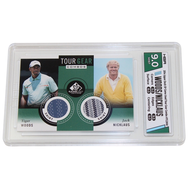 2004 Upper Deck Sp Game Used Tour Gear Combo Woods/Nicklaus Hga Mint 9