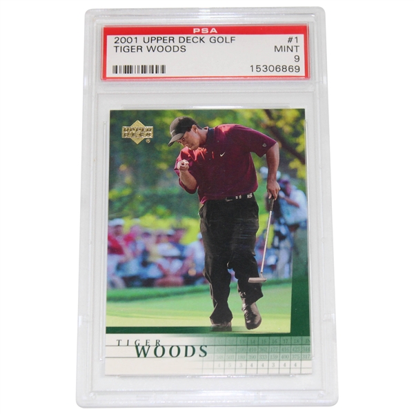 2001 Upper Deck #1 Tiger Woods Card Psa Mint 9 #15306869