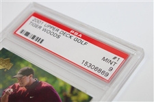 2001 Upper Deck #1 Tiger Woods Card Psa Mint 9 #15306869