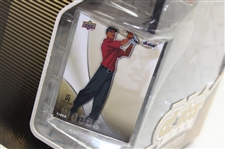2009 Upper Deck All Star Vinyl Tiger Woods w/Tiger Woods 2000 US Open & British Open 'Tiger Slam' Bobble-Heads