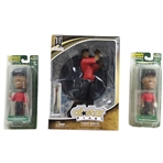 2009 Upper Deck All Star Vinyl Tiger Woods w/Tiger Woods 2000 US Open & British Open Tiger Slam Bobble-Heads