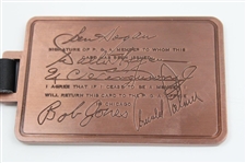 Jones, Hagen, Palmer & Hogan Engraved Signatures Commemorative PGA BagTag 