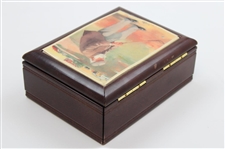 Old Tom Morris Hinged Wood & Ceramic Display Box