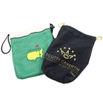 Green & White Masters Tournament Logo Pouch & Scotty Cameron Black Velvet Bag
